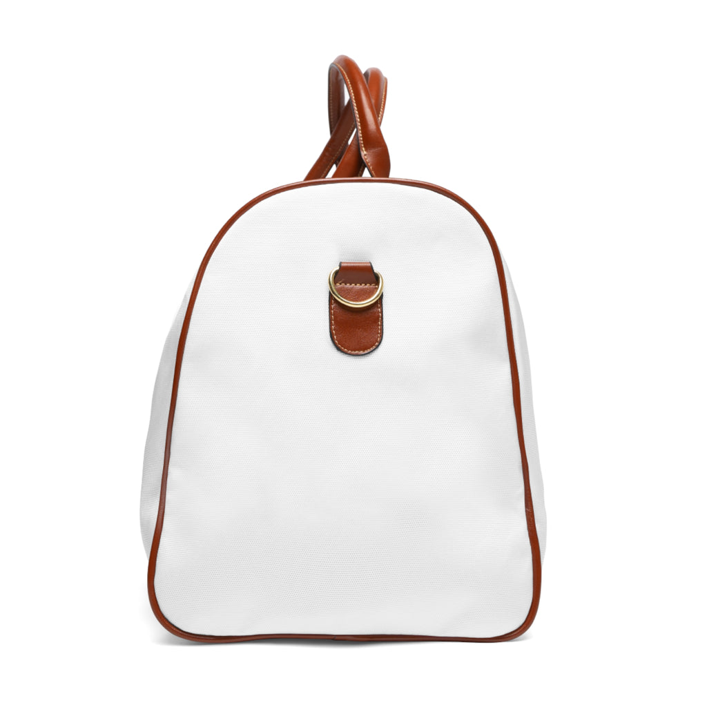 Full Of Shit Waterproof Weekender Bag – White & Brown Travel Duffel