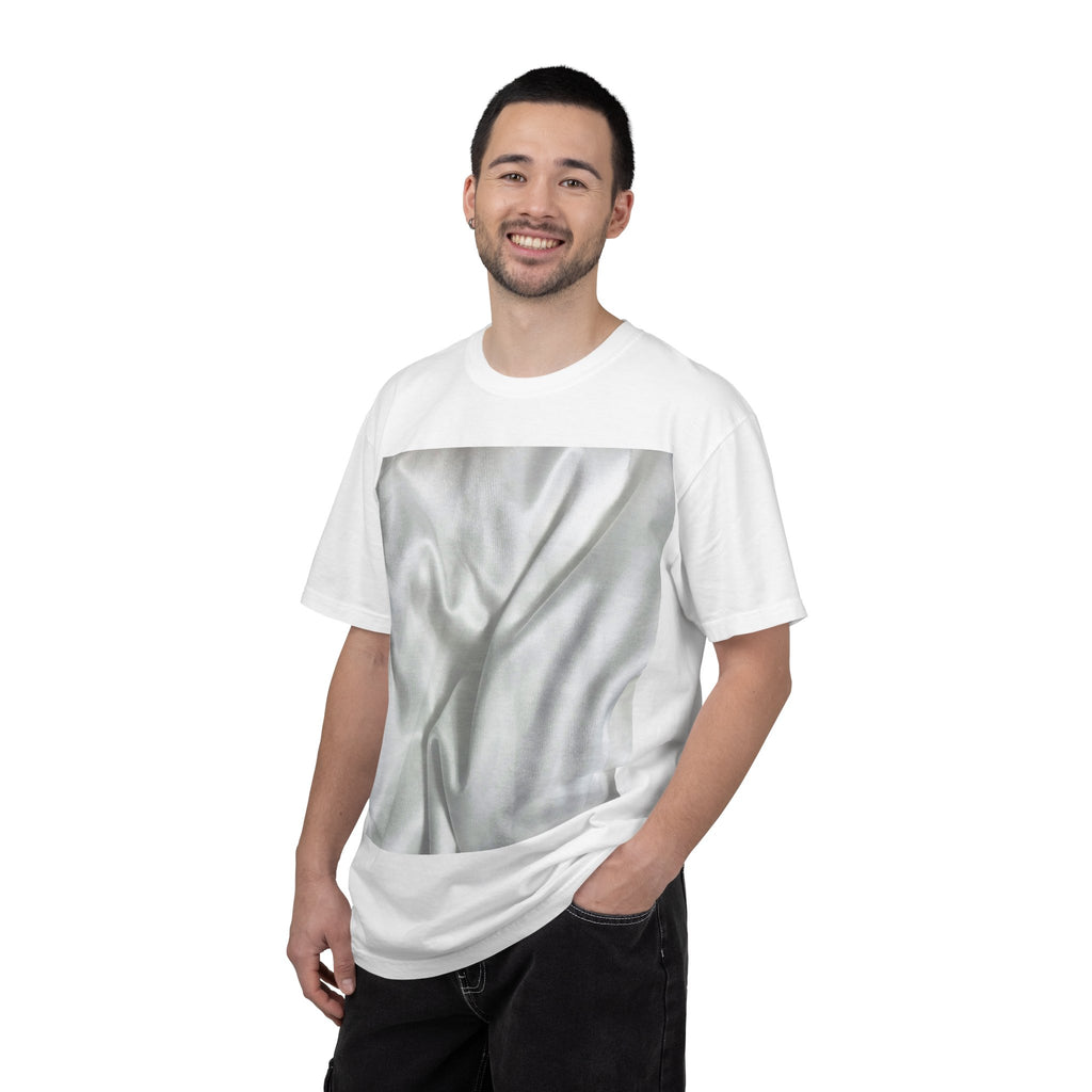 Shimmering Draped Fabric Graphic Tee