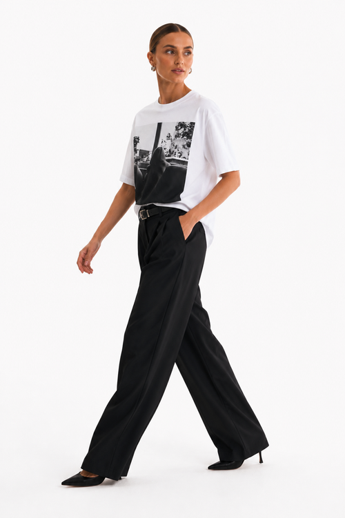 Black & White Window Silhouette Printed Cotton Tee