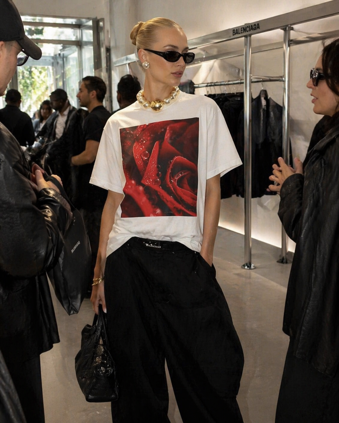Red Rose Graphic Printed Tee