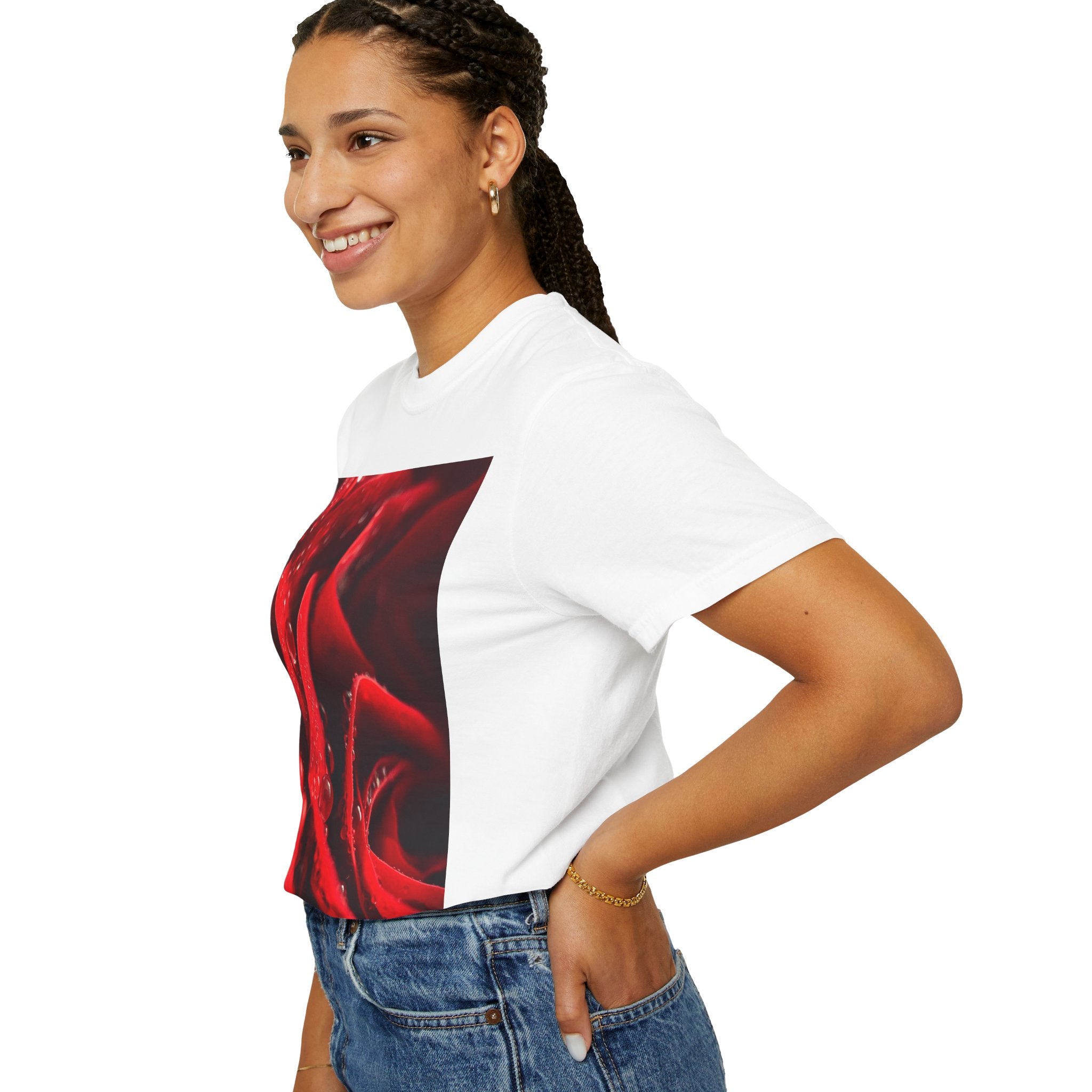 Red Rose Graphic Printed Tee