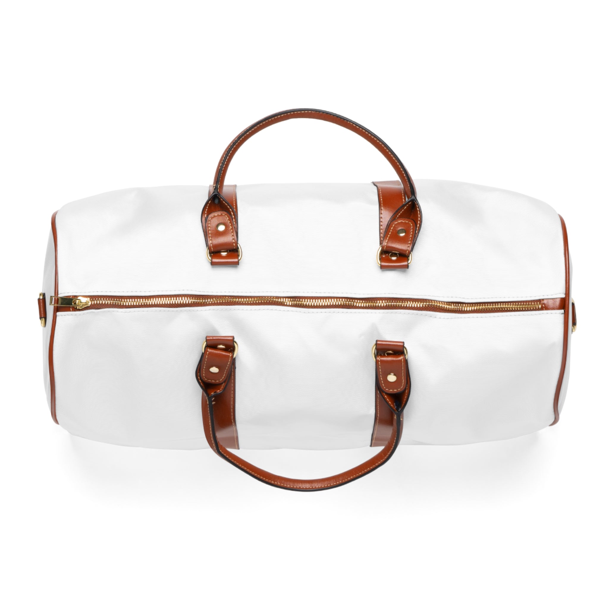 Full Of Shit Waterproof Weekender Bag – White & Brown Travel Duffel