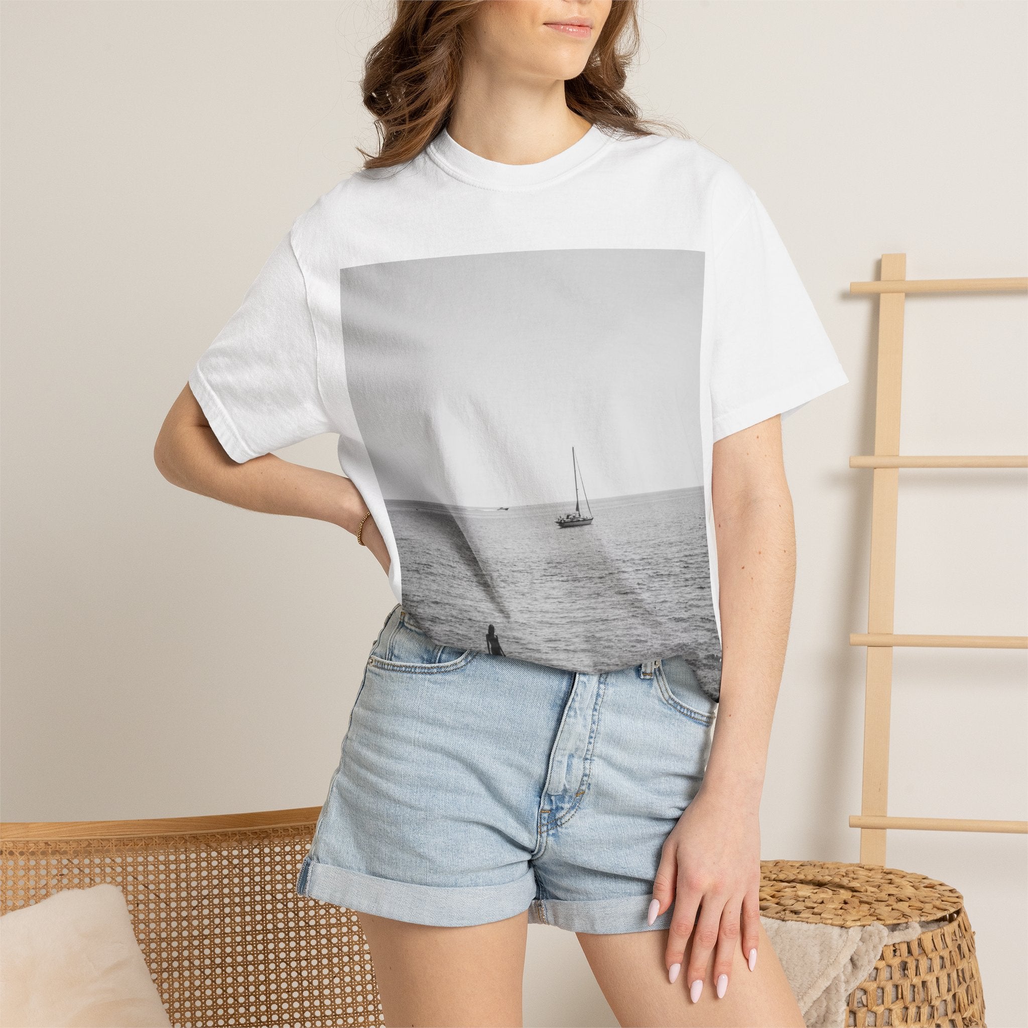 Vintage Black & White Ocean T-Shirt