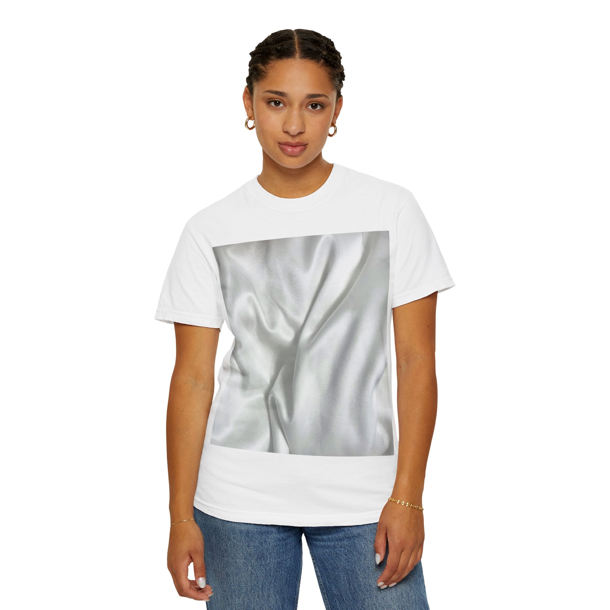 Shimmering Draped Fabric Graphic Tee