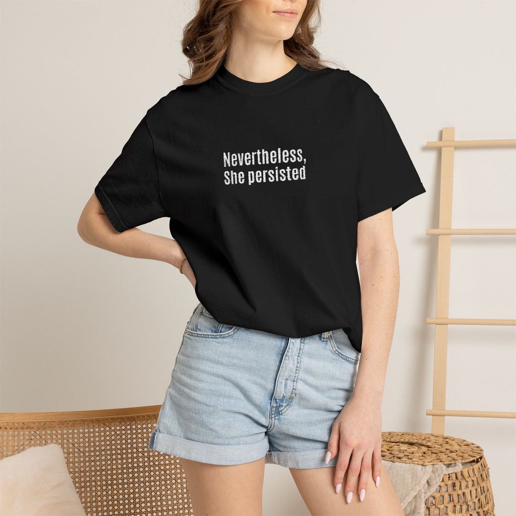 Nevertheless, she persisted Embroidered Cotton Tee